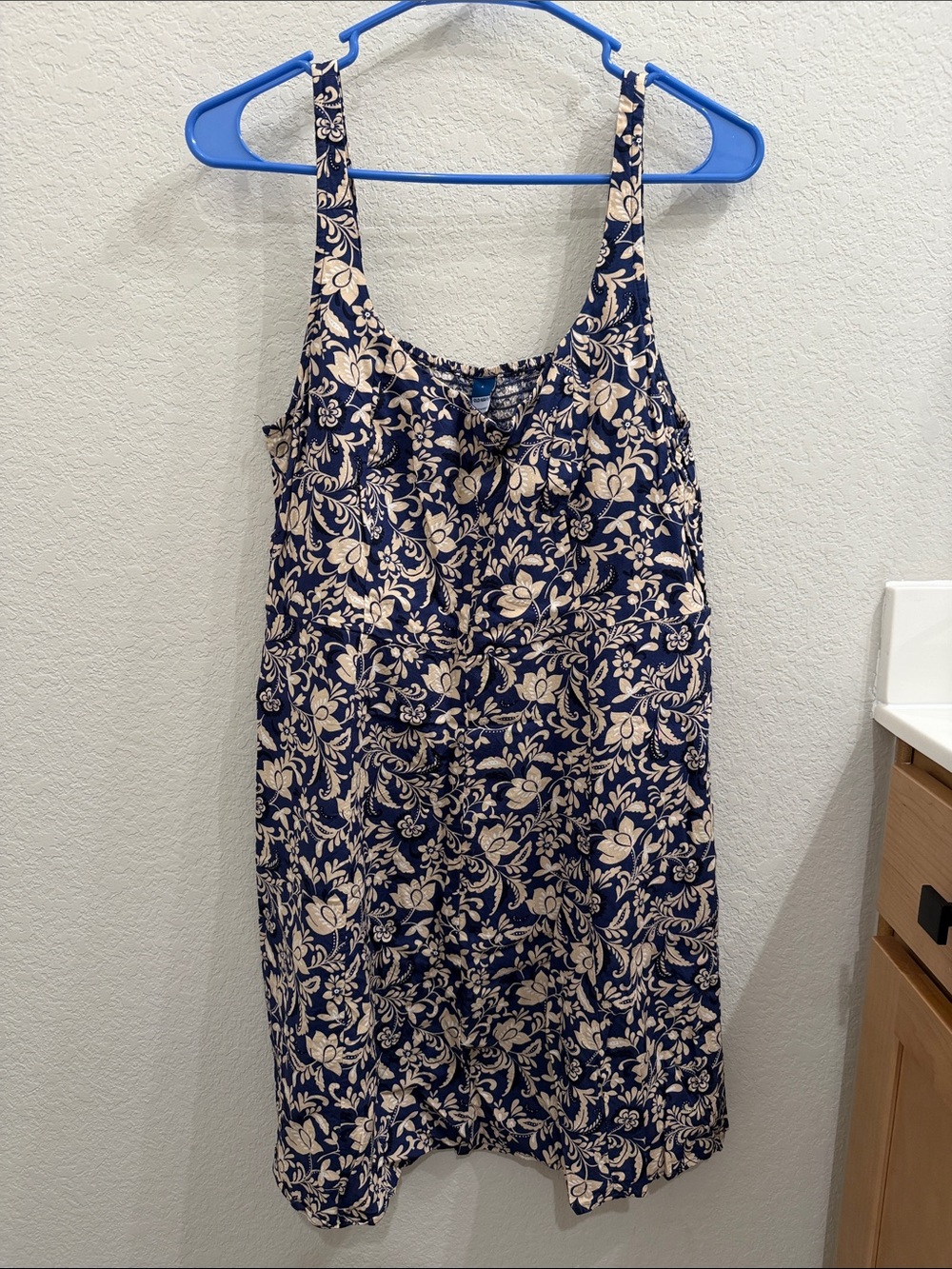 Old Navy Navy and Cream Floral Sundress